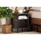 Wholesale Interiors Baxton Studio Vaughan Modern and Contemporary Two-Tone Rustic Brown and Black Finished Wood Nightstand